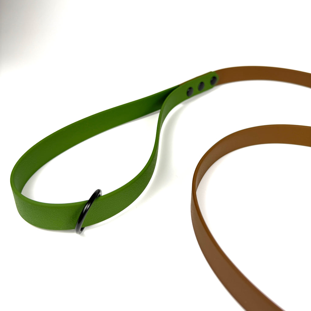 Waterproof Dog Lead - Brown/Olive Green