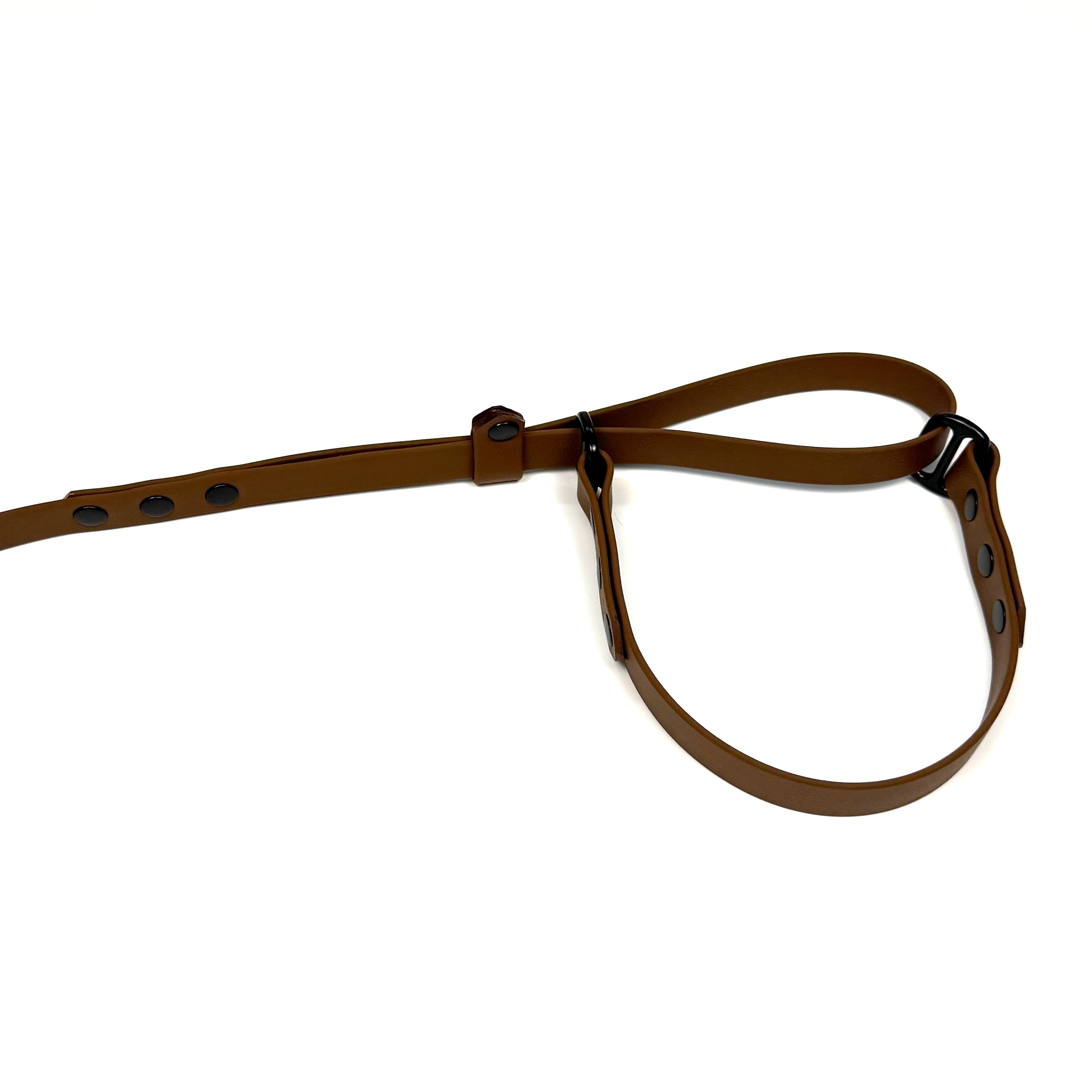 Waterproof Half Choke Dog Lead - Brown