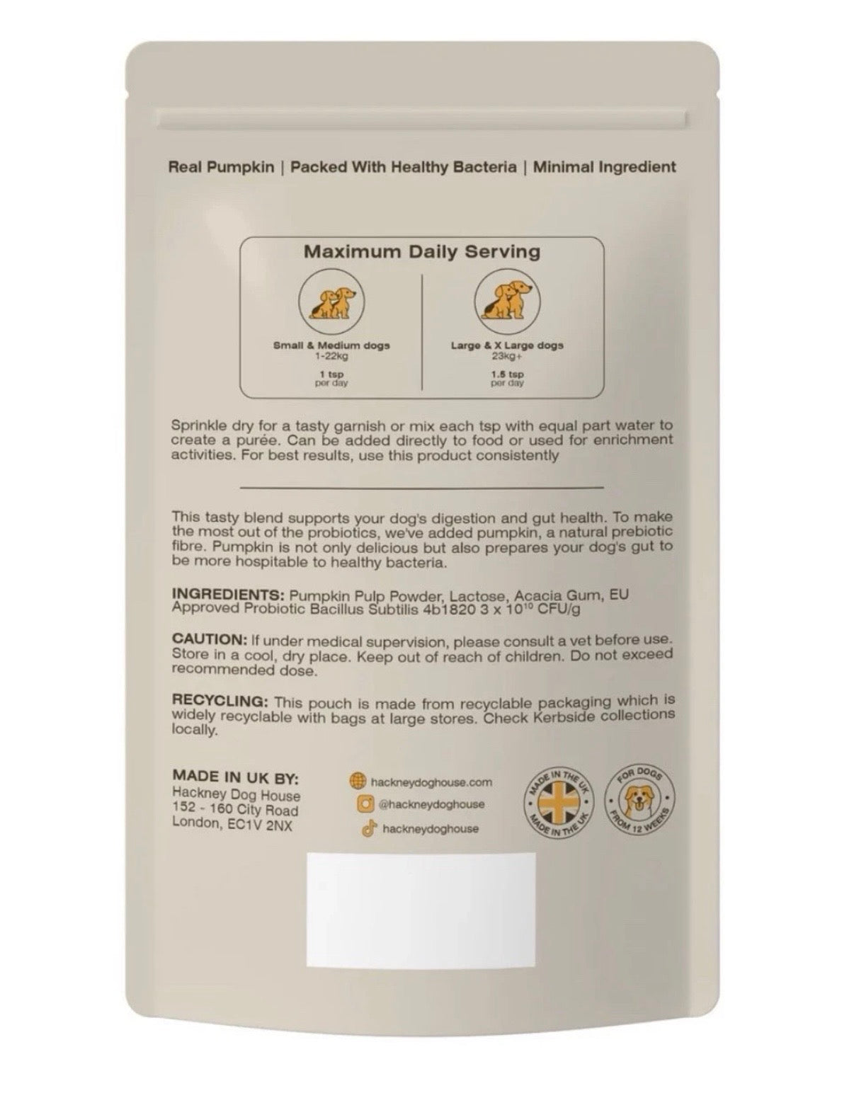 Hackney Dog House - Pumpkin & Probiotics