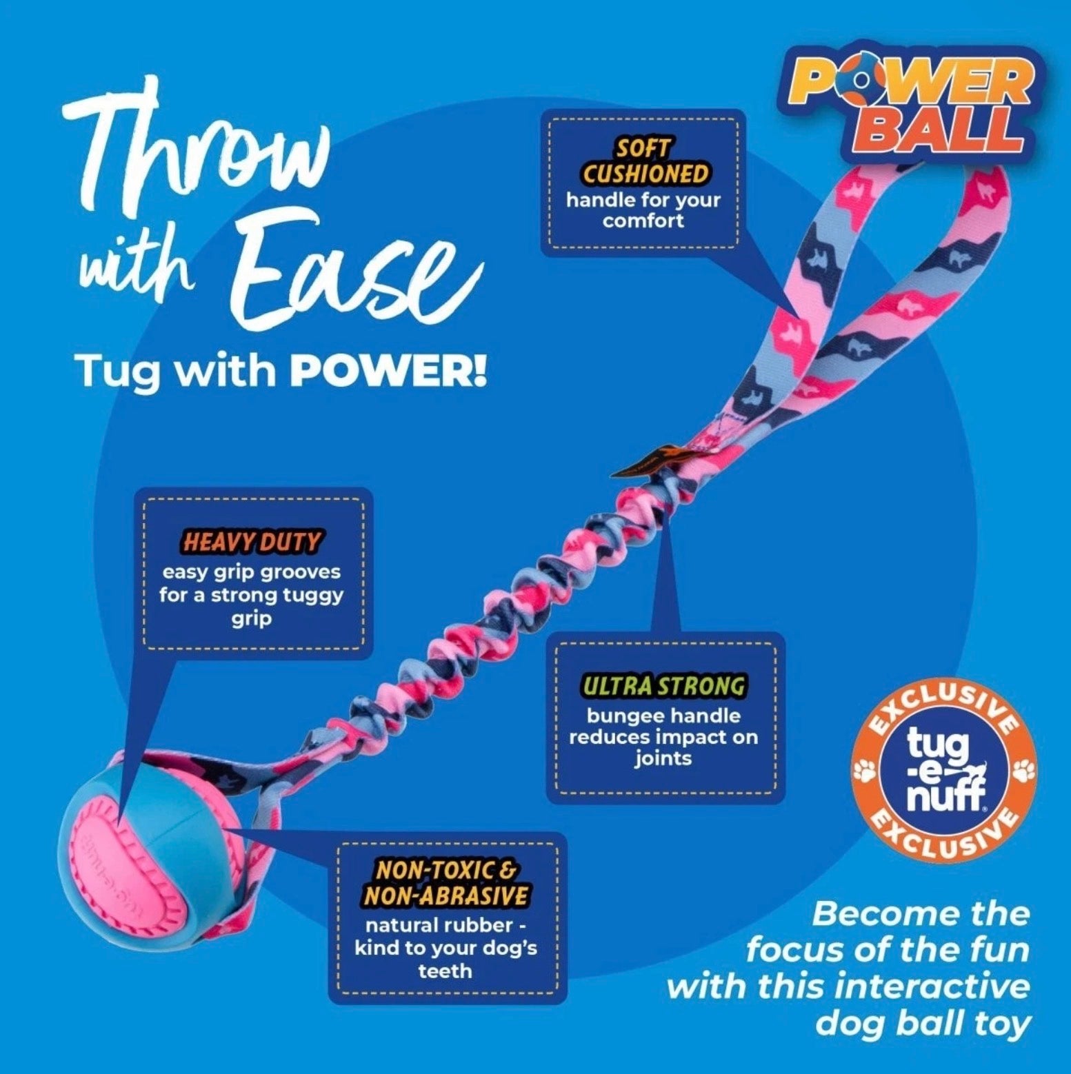 Tug E Nuff PowerBall Bungee Tug